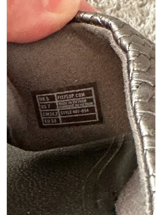 FitFlop Lulu Weave Wedge Sandals Pewter Women's size 7 - Picture 5 of 6